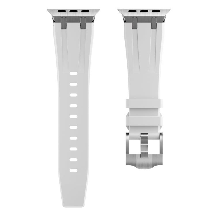 AP Silicone Watch Band For Apple Watch 8 41mm(Silver White) - Watch Bands by PMC Jewellery | Online Shopping South Africa | PMC Jewellery