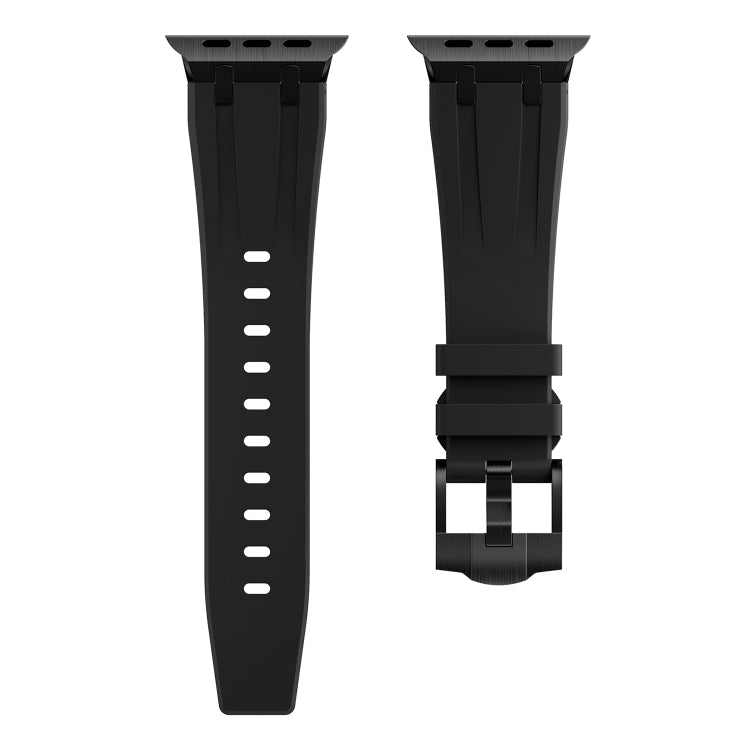 AP Silicone Watch Band For Apple Watch 7 41mm(Black Black) - Watch Bands by PMC Jewellery | Online Shopping South Africa | PMC Jewellery