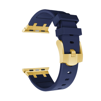 AP Silicone Watch Band For Apple Watch 7 45mm(Gold Blue) - Watch Bands by PMC Jewellery | Online Shopping South Africa | PMC Jewellery