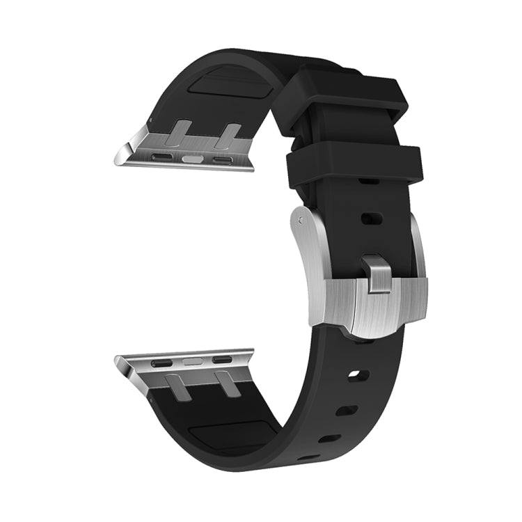 AP Silicone Watch Band For Apple Watch 4 40mm(Silver Black) - Watch Bands by PMC Jewellery | Online Shopping South Africa | PMC Jewellery