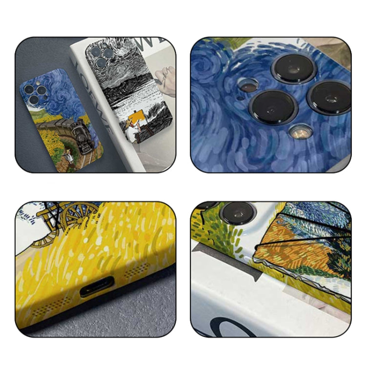 For iPhone 14 Plus Precise Hole Oil Painting Pattern PC Phone Case(Inkwash) - iPhone 14 Plus Cases by PMC Jewellery | Online Shopping South Africa | PMC Jewellery