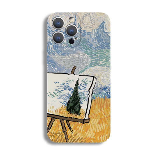 For iPhone 13 Precise Hole Oil Painting Pattern PC Phone Case(Landscape Painting) - iPhone 13 Cases by PMC Jewellery | Online Shopping South Africa | PMC Jewellery