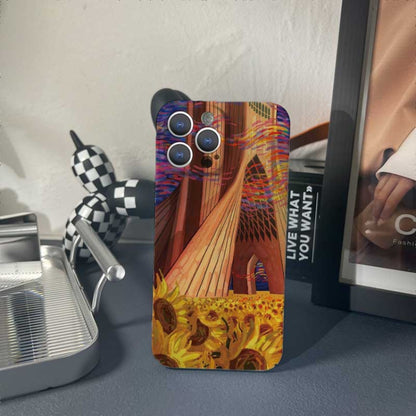 For iPhone 13 Precise Hole Oil Painting Pattern PC Phone Case(Architectural Painting) - iPhone 13 Cases by PMC Jewellery | Online Shopping South Africa | PMC Jewellery