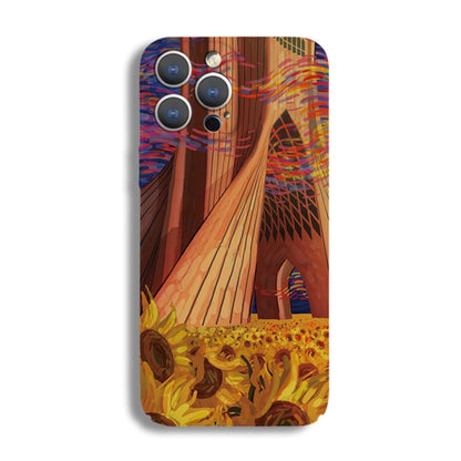 For iPhone XR Precise Hole Oil Painting Pattern PC Phone Case(Architectural Painting) - More iPhone Cases by PMC Jewellery | Online Shopping South Africa | PMC Jewellery