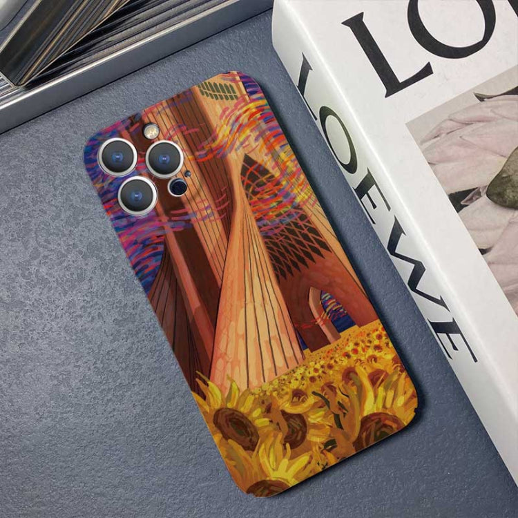 For iPhone XR Precise Hole Oil Painting Pattern PC Phone Case(Architectural Painting) - More iPhone Cases by PMC Jewellery | Online Shopping South Africa | PMC Jewellery