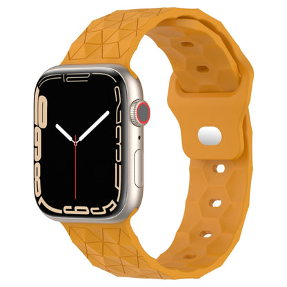 Football Texture Silicone Watch Band For Apple Watch Ultra 49mm(Yellow) - Watch Bands by PMC Jewellery | Online Shopping South Africa | PMC Jewellery