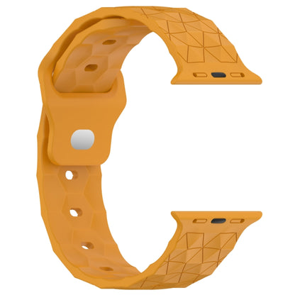 Football Texture Silicone Watch Band For Apple Watch 8 41mm(Yellow) - Watch Bands by PMC Jewellery | Online Shopping South Africa | PMC Jewellery