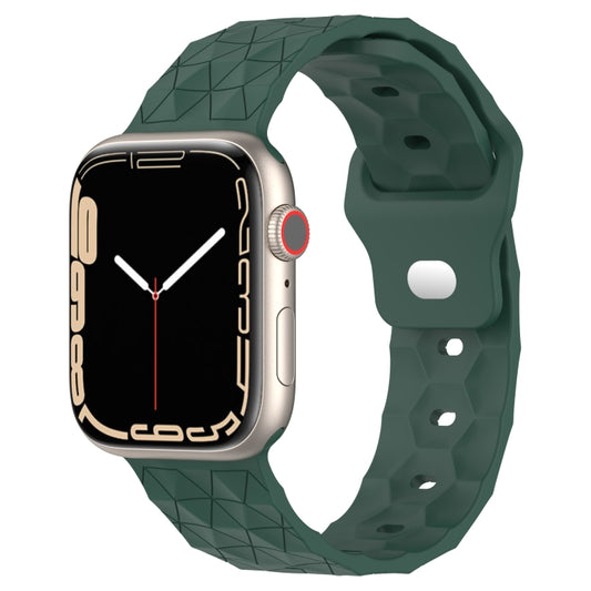 Football Texture Silicone Watch Band For Apple Watch 8 41mm(Pine Green) - Watch Bands by PMC Jewellery | Online Shopping South Africa | PMC Jewellery