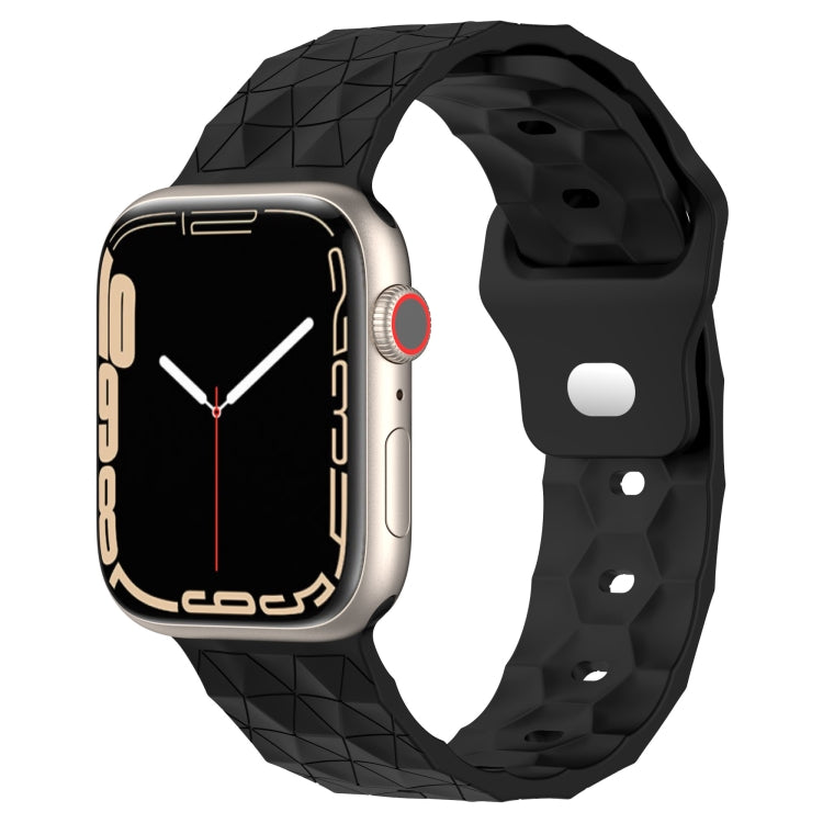 Football Texture Silicone Watch Band For Apple Watch 8 45mm(Black) - Watch Bands by PMC Jewellery | Online Shopping South Africa | PMC Jewellery