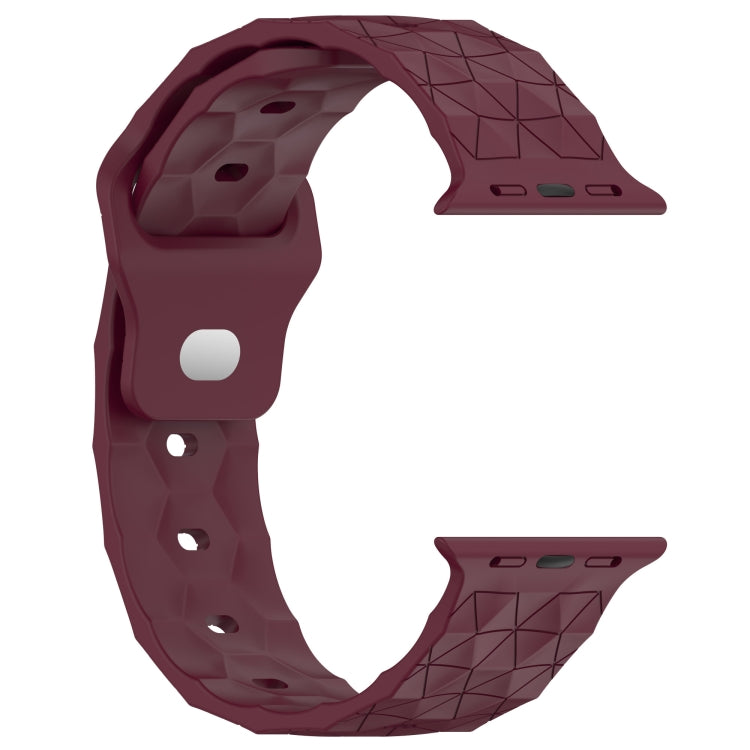 Football Texture Silicone Watch Band For Apple Watch 8 45mm(Wine Red) - Watch Bands by PMC Jewellery | Online Shopping South Africa | PMC Jewellery