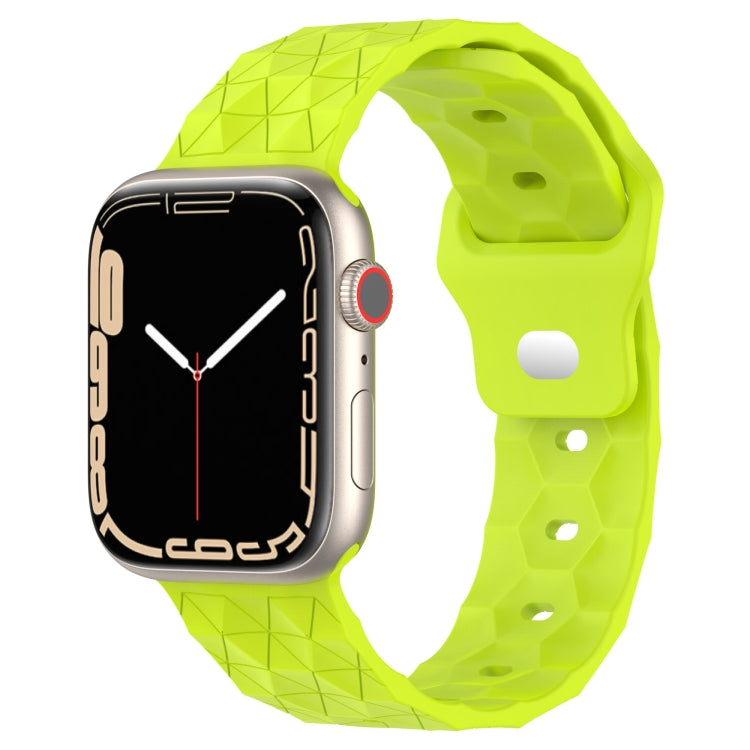 Football Texture Silicone Watch Band For Apple Watch 7 41mm(Limes Green) - Watch Bands by PMC Jewellery | Online Shopping South Africa | PMC Jewellery