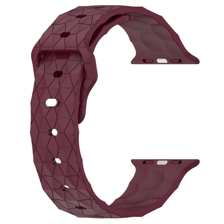 Football Texture Silicone Watch Band For Apple Watch 7 45mm(Wine Red) - Watch Bands by PMC Jewellery | Online Shopping South Africa | PMC Jewellery