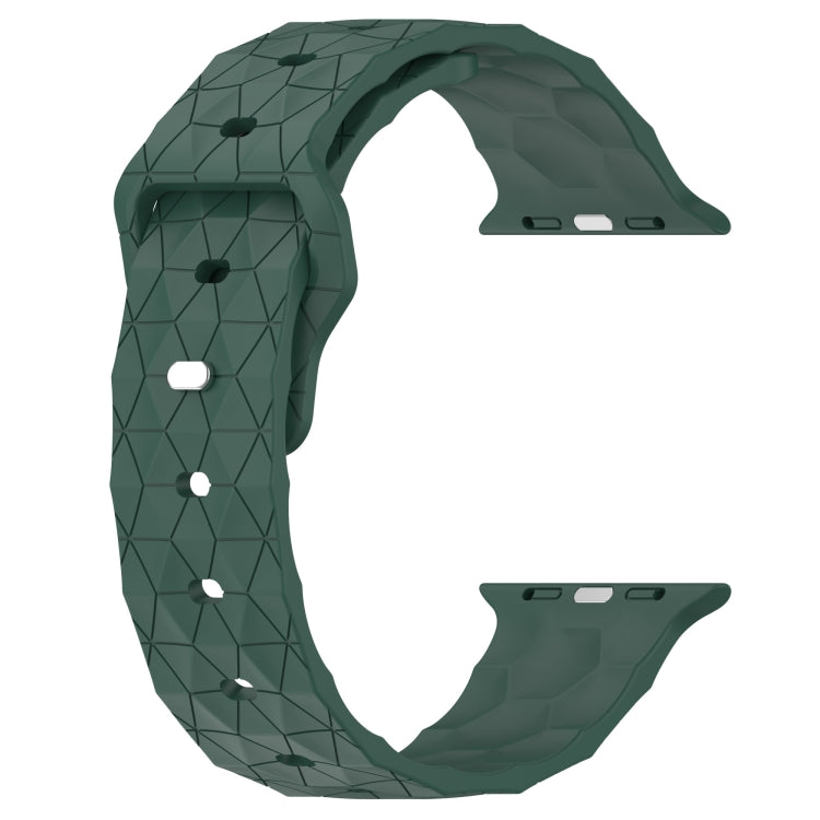 Football Texture Silicone Watch Band For Apple Watch 6 44mm(Pine Green) - Watch Bands by PMC Jewellery | Online Shopping South Africa | PMC Jewellery