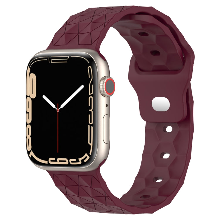 Football Texture Silicone Watch Band For Apple Watch 3 38mm(Wine Red) - Watch Bands by PMC Jewellery | Online Shopping South Africa | PMC Jewellery