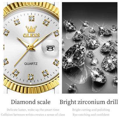 OLEVS 5526 Women Diamond Set Luminous Waterproof Quartz Watch(White) - Metal Strap Watches by OLEVS | Online Shopping South Africa | PMC Jewellery