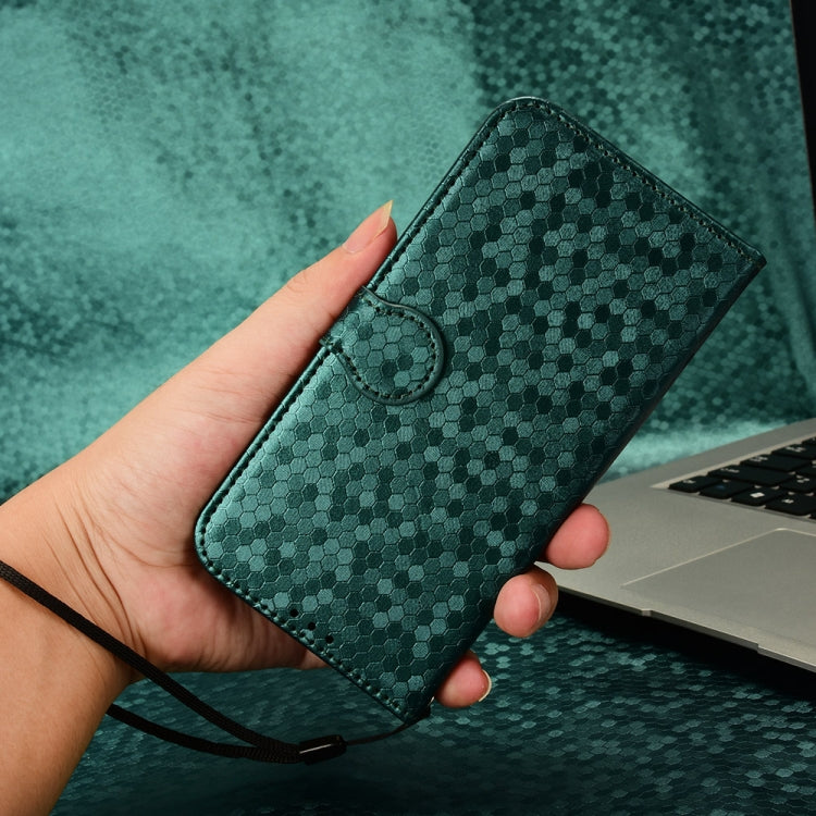 For Sony Xperia 1 V Honeycomb Dot Texture Leather Phone Case(Green) - Sony Cases by PMC Jewellery | Online Shopping South Africa | PMC Jewellery