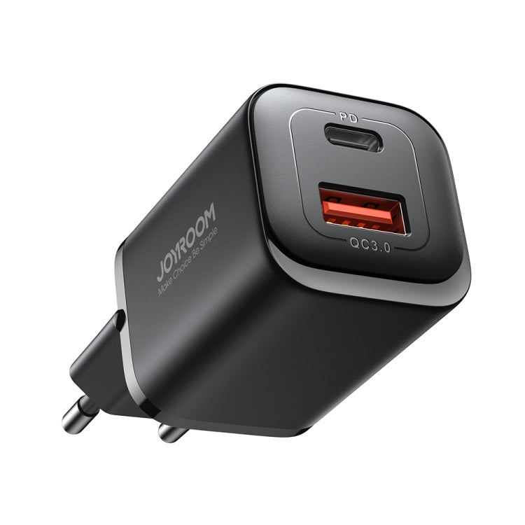 JOYROOM TCF08 30W USB+USB-C / Type-C Dual Port Charger, Plug:EU Plug(Black) - USB Charger by JOYROOM | Online Shopping South Africa | PMC Jewellery