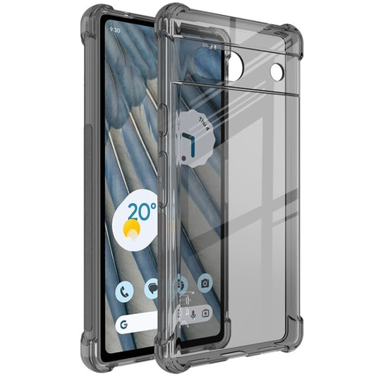For Google Pixel 7a imak Shockproof Airbag TPU Phone Case(Transparent Black) - Google Cases by imak | Online Shopping South Africa | PMC Jewellery