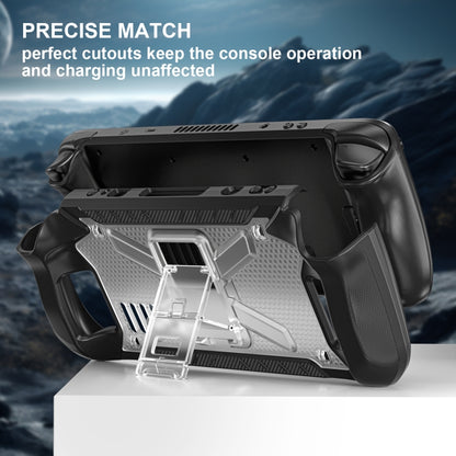 For Steam Deck Shockproof Game Console Case with Holder & Shoulder Strap(Black+Transparent) - Accessories by PMC Jewellery | Online Shopping South Africa | PMC Jewellery