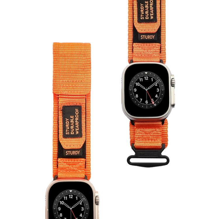 Nylon Two Section Watch Band For Apple Watch 8 41mm(Orange) - Watch Bands by PMC Jewellery | Online Shopping South Africa | PMC Jewellery