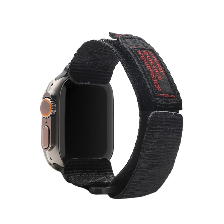 Nylon Two Section Watch Band For Apple Watch 8 41mm(Black) - Watch Bands by PMC Jewellery | Online Shopping South Africa | PMC Jewellery