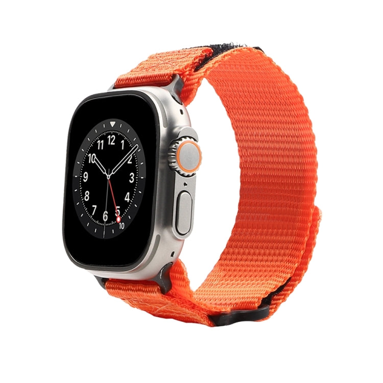 Nylon Two Section Watch Band For Apple Watch 8 45mm(Orange) - Watch Bands by PMC Jewellery | Online Shopping South Africa | PMC Jewellery