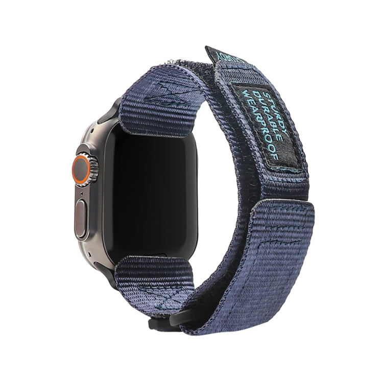 Nylon Two Section Watch Band For Apple Watch 7 45mm(Blue) - Watch Bands by PMC Jewellery | Online Shopping South Africa | PMC Jewellery