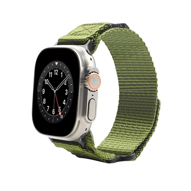 Nylon Two Section Watch Band For Apple Watch 7 45mm(Dark Green) - Watch Bands by PMC Jewellery | Online Shopping South Africa | PMC Jewellery