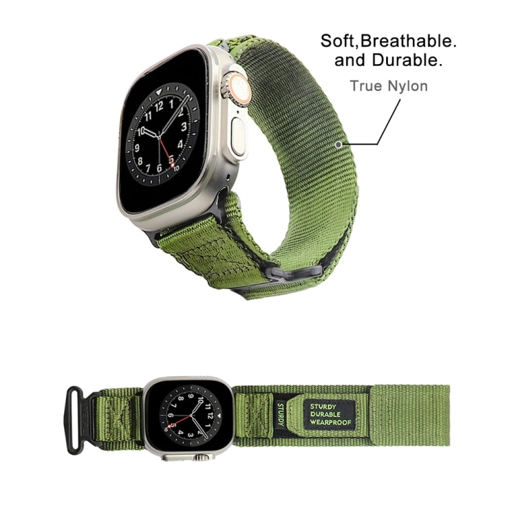 Nylon Two Section Watch Band For Apple Watch 6 40mm(Dark Green) - Watch Bands by PMC Jewellery | Online Shopping South Africa | PMC Jewellery