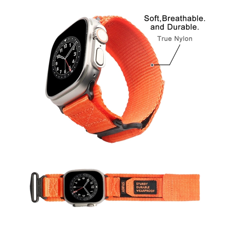 Nylon Two Section Watch Band For Apple Watch 5 44mm(Orange) - Watch Bands by PMC Jewellery | Online Shopping South Africa | PMC Jewellery