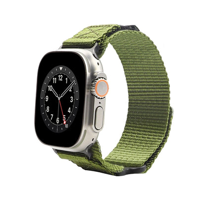 Nylon Two Section Watch Band For Apple Watch 4 40mm(Dark Green) - Watch Bands by PMC Jewellery | Online Shopping South Africa | PMC Jewellery