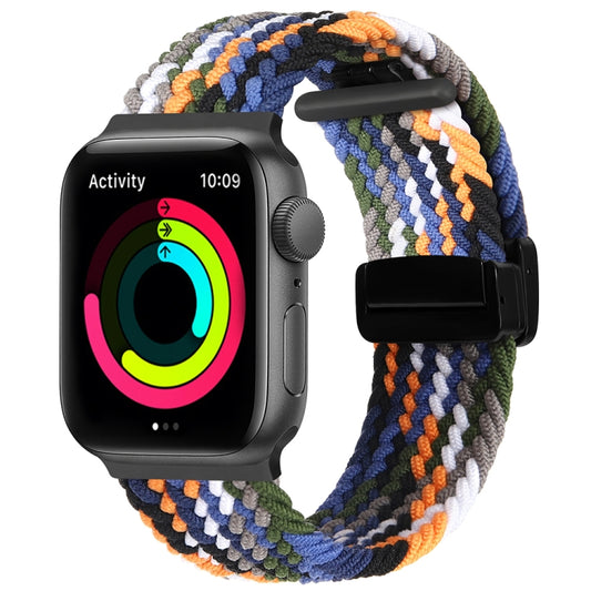 Magnetic Fold Clasp Woven Watch Band For Apple Watch Ultra 49mm(Denim Color) - Watch Bands by PMC Jewellery | Online Shopping South Africa | PMC Jewellery