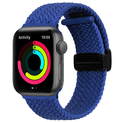 Magnetic Fold Clasp Woven Watch Band For Apple Watch SE 40mm(Blue) - Watch Bands by PMC Jewellery | Online Shopping South Africa | PMC Jewellery