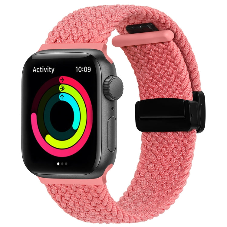 Magnetic Fold Clasp Woven Watch Band For Apple Watch 3 42mm(Pink) - Watch Bands by PMC Jewellery | Online Shopping South Africa | PMC Jewellery