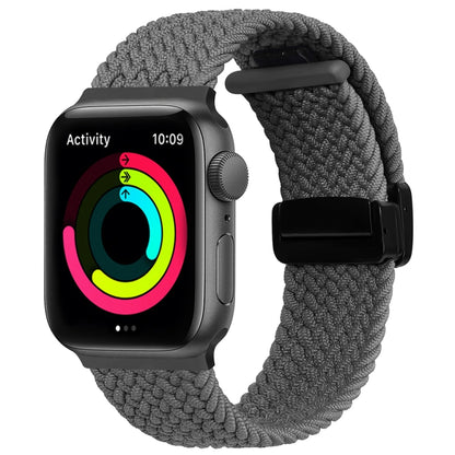 Magnetic Fold Clasp Woven Watch Band For Apple Watch 3 42mm(Grey) - Watch Bands by PMC Jewellery | Online Shopping South Africa | PMC Jewellery