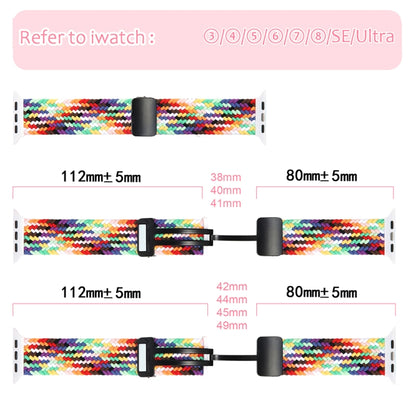 Magnetic Fold Clasp Woven Watch Band For Apple Watch 2 42mm(Rainbow Color) - Watch Bands by PMC Jewellery | Online Shopping South Africa | PMC Jewellery