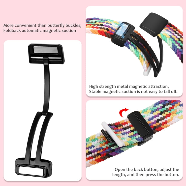 Magnetic Fold Clasp Woven Watch Band For Apple Watch 6 40mm(Rainbow Color) - Watch Bands by PMC Jewellery | Online Shopping South Africa | PMC Jewellery