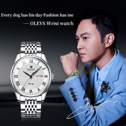 OLEVS 5562 Men Multifunctional Business Waterproof Quartz Watch(White) - Metal Strap Watches by OLEVS | Online Shopping South Africa | PMC Jewellery