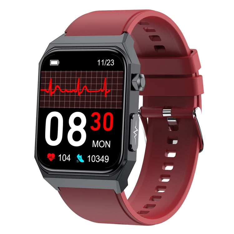 E530 1.91 inch IP68 Waterproof Silicone Band Smart Watch Supports ECG / Non-invasive Blood Sugar(Red) - Smart Watches by PMC Jewellery | Online Shopping South Africa | PMC Jewellery