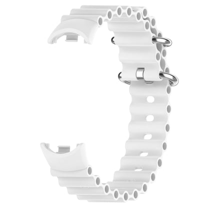 For Xiaomi Mi Band 8 Ocean Silicone Watch Band(White) - Watch Bands by PMC Jewellery | Online Shopping South Africa | PMC Jewellery