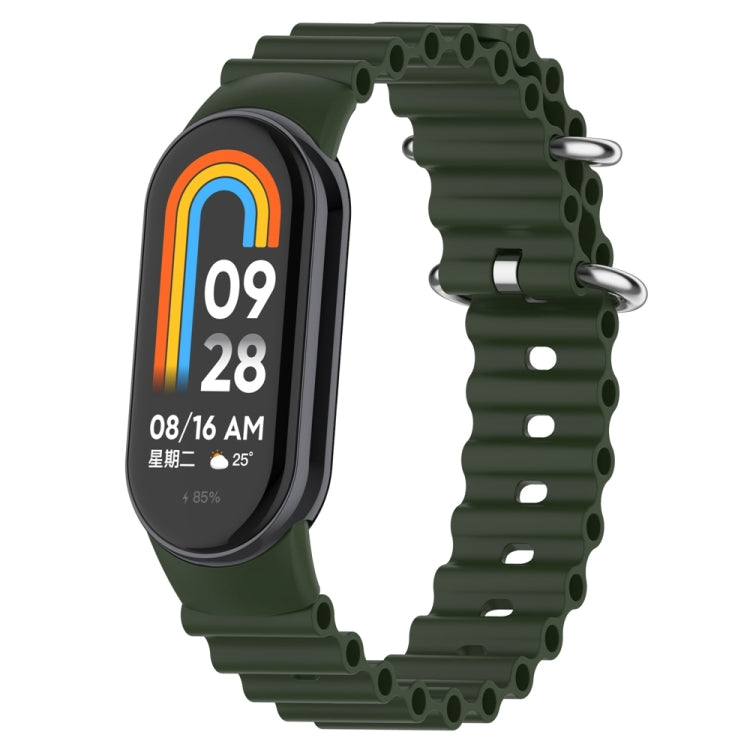 For Xiaomi Mi Band 8 Ocean Silicone Watch Band(Green) - Watch Bands by PMC Jewellery | Online Shopping South Africa | PMC Jewellery