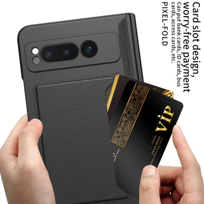 For Google Pixel Fold GKK Integrated Fold Hinge Full Coverage Phone Case with Card Bag(Black) - Google Cases by GKK | Online Shopping South Africa | PMC Jewellery