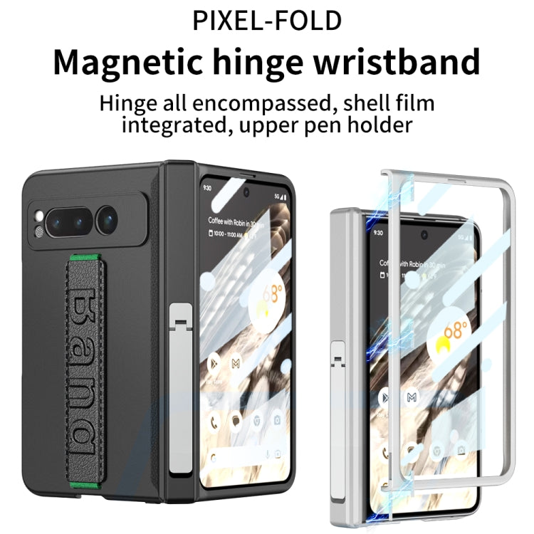 For Google Pixel Fold GKK Integrated Fold Hinge Full Coverage Phone Case with Wrist Strap(Blue) - Google Cases by GKK | Online Shopping South Africa | PMC Jewellery
