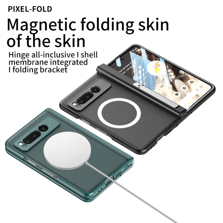 For Google Pixel Fold GKK Integrated Magsafe Fold Hinge Full Coverage Leather Phone Case with Holder(Blue) - Google Cases by GKK | Online Shopping South Africa | PMC Jewellery