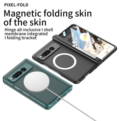 For Google Pixel Fold GKK Integrated Magsafe Fold Hinge Full Coverage Leather Phone Case with Holder(Blue) - Google Cases by GKK | Online Shopping South Africa | PMC Jewellery