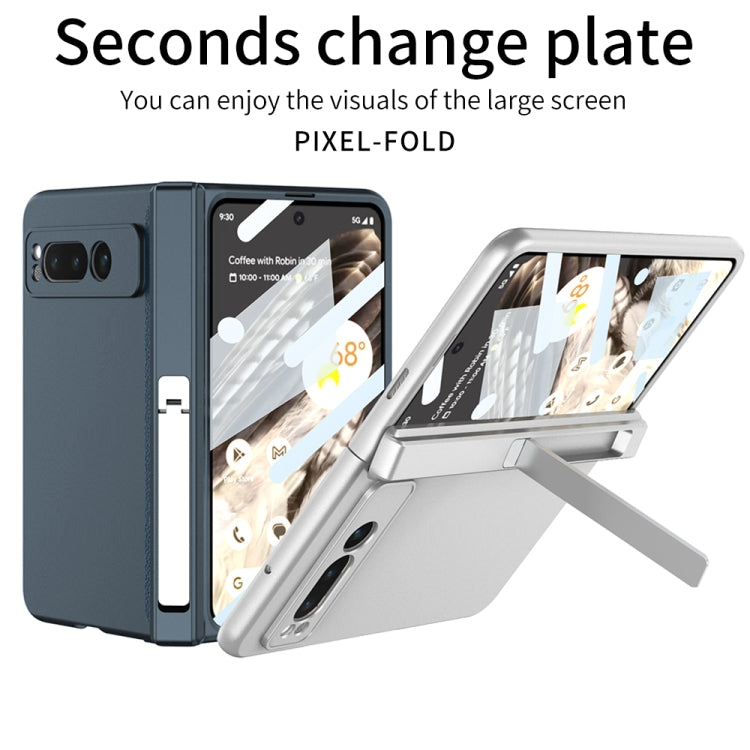 For Google Pixel Fold GKK Integrated Fold Hinge Full Coverage Phone Case with Holder(Black) - Google Cases by GKK | Online Shopping South Africa | PMC Jewellery