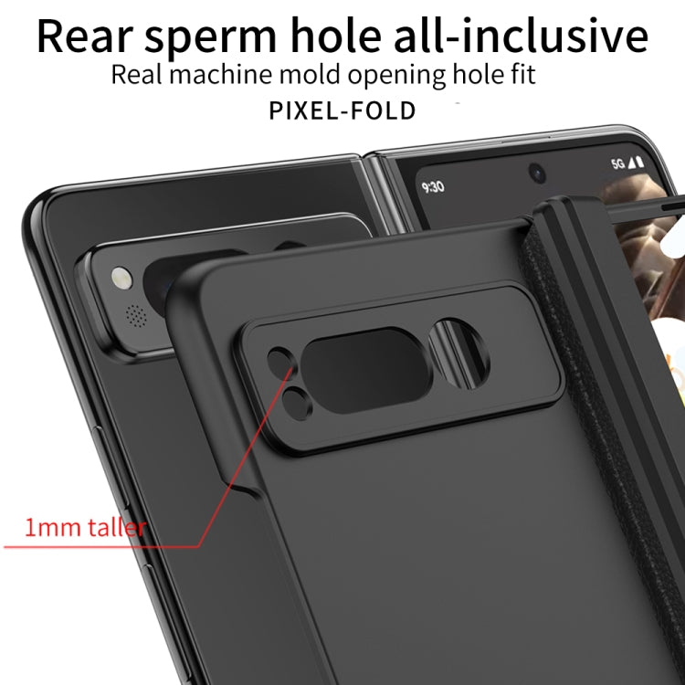 For Google Pixel Fold GKK Integrated Fold Hinge Full Coverage Phone Case with Holder(Black) - Google Cases by GKK | Online Shopping South Africa | PMC Jewellery