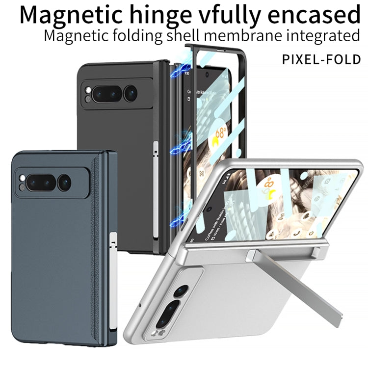 For Google Pixel Fold GKK Integrated Fold Hinge Full Coverage Phone Case with Holder(White) - Google Cases by GKK | Online Shopping South Africa | PMC Jewellery