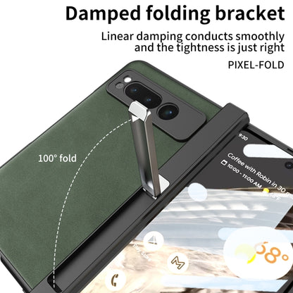 For Google Pixel Fold GKK Integrated Frosted Fold Hinge Leather Phone Case with Holder(Black) - Google Cases by GKK | Online Shopping South Africa | PMC Jewellery