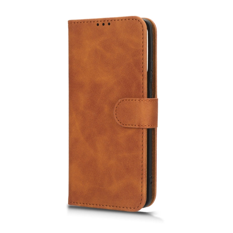 For Motorola Edge 40 Skin Feel Magnetic Flip Leather Phone Case(Brown) - Motorola Cases by PMC Jewellery | Online Shopping South Africa | PMC Jewellery